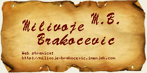 Milivoje Brakočević vizit kartica